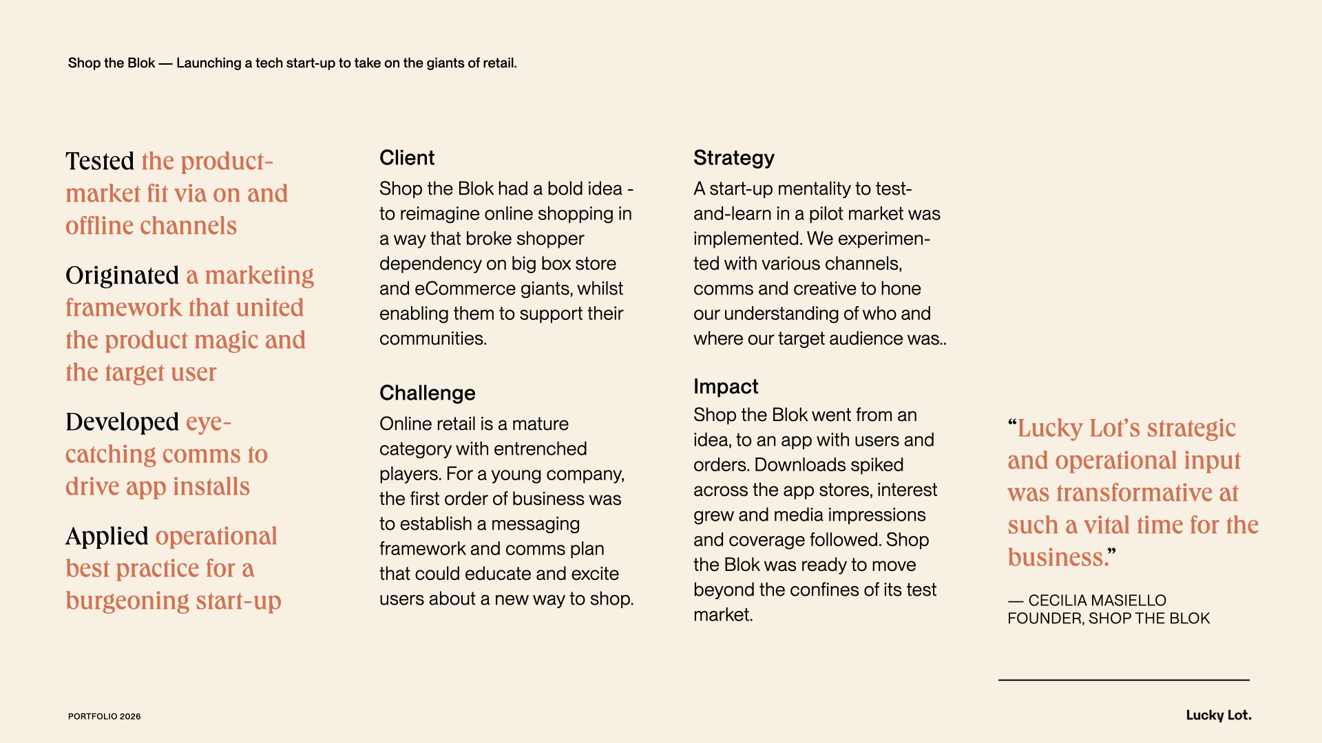 Lucky Lot portfolio — selected work